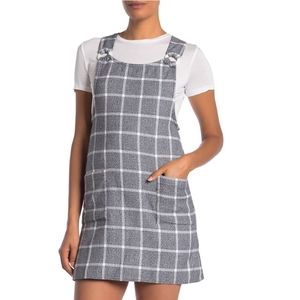 NWT: Angie Ring Strap Windowpane Pinafore